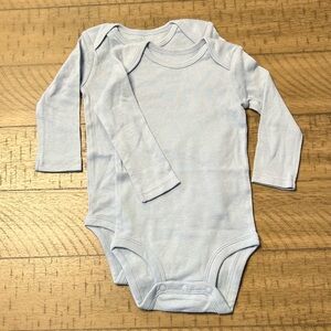 Carter’s light blue long sleeve onesies - 6 months - new! - onesie bundle of 2